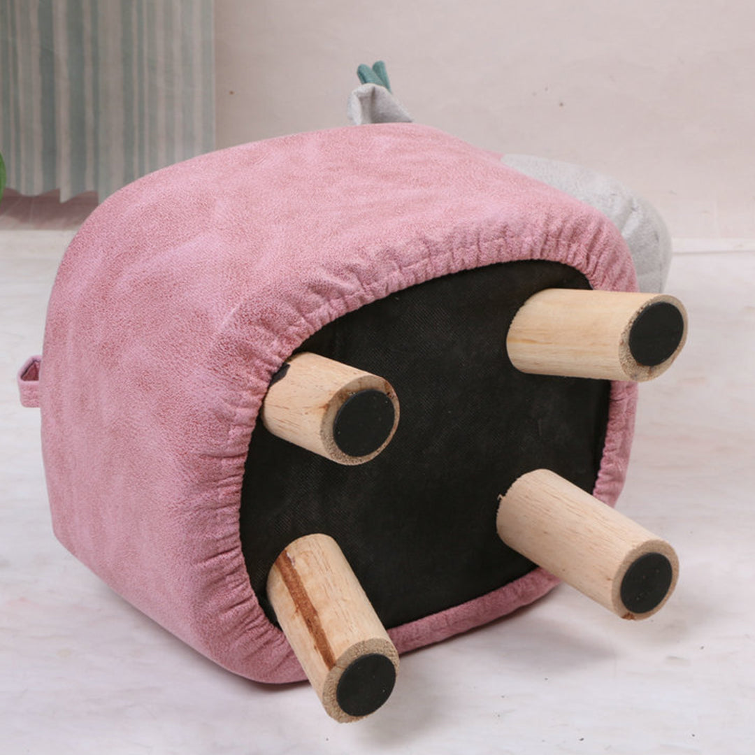 Orange Kids Ottoman Stool Monkey Character Bench Seat
