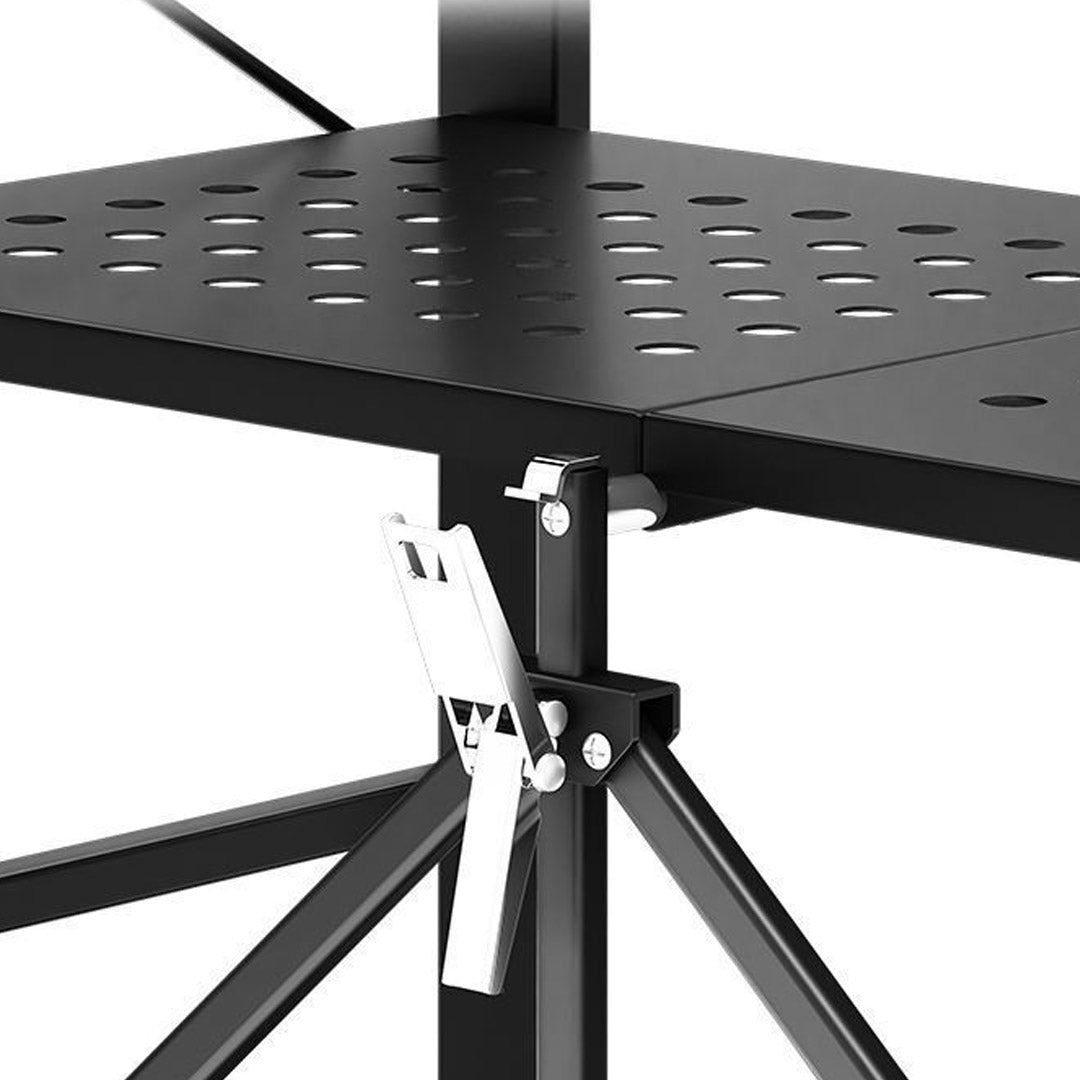 4 Tier Black Foldable Display Stand with Wheels