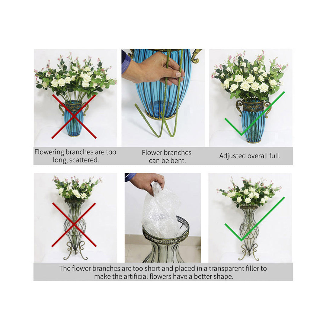 85cm European Clear Glass Floor Flower Vase with Tall Metal Stand