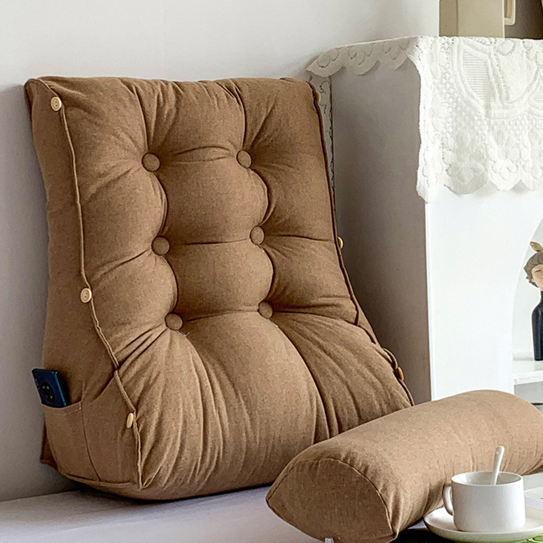 45cm Khaki Wedge Lumbar Pillow
