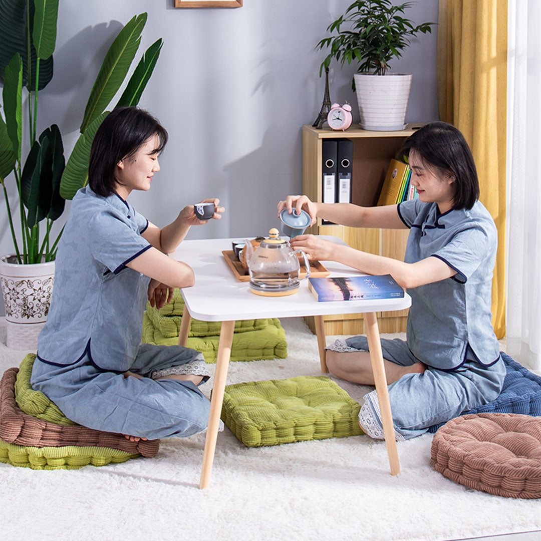 Green Plush Square Cushion