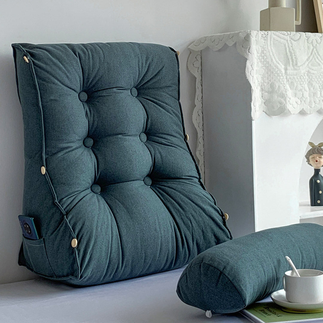 45cm Grey Wedge Lumbar Pillow