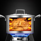 22cm Stainless Steel Soup Pot with Glass Lid