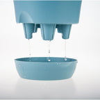 Blue Plastic Plant Self Watering Indoor Outdoor Plant Pot Set of 3