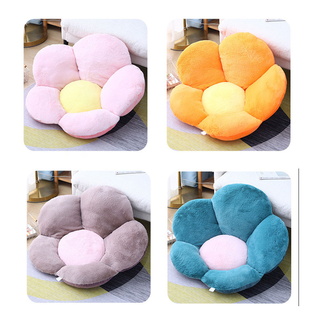 Green Whimsical Flower Cushion