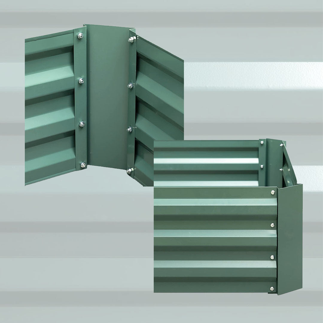 100cm Square Galvanized Raised Garden Bed Green