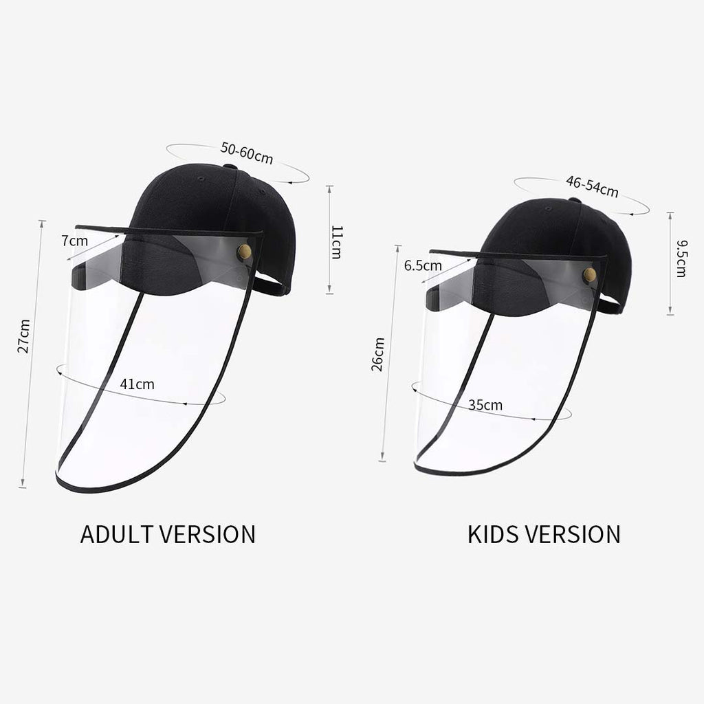 Outdoor Protective Hat Full Face HD Shield Cover Kids Black