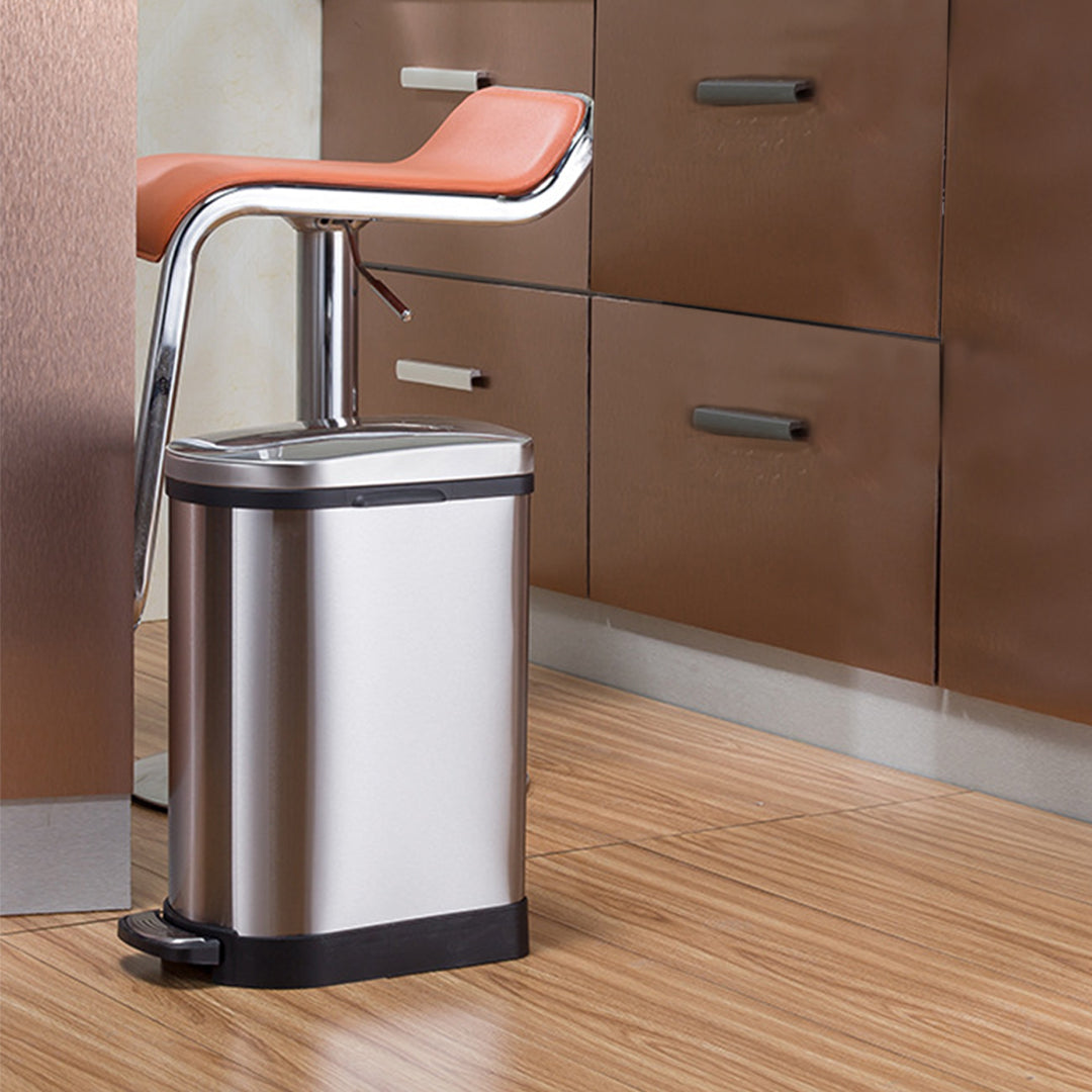 Foot Pedal Stainless Steel Trash Bin 10L