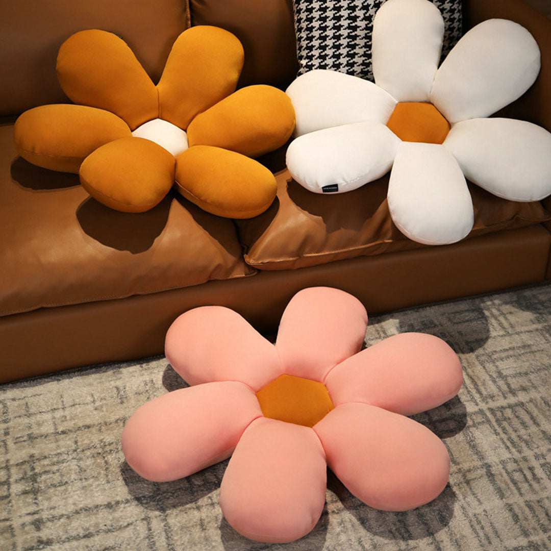 White Daisy Flower Shape Cushion