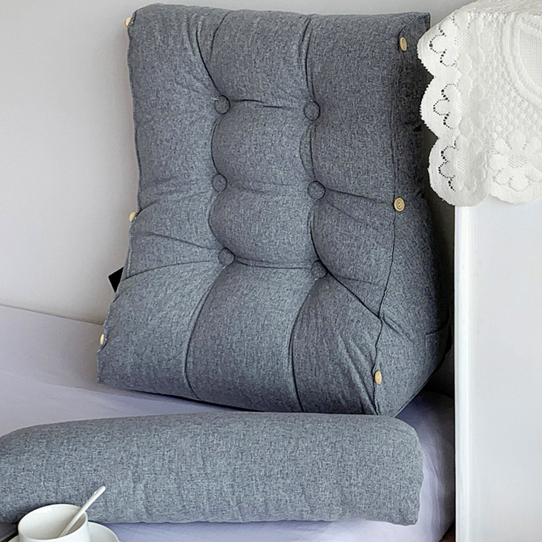 45cm Silver Wedge Lumbar Pillow