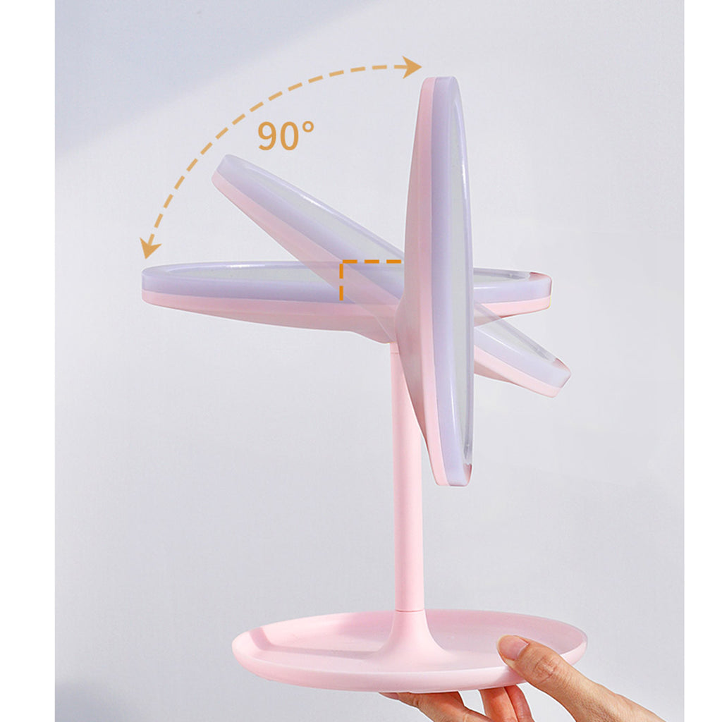 20cm Pink Rechargeable LED Light Makeup Mirror