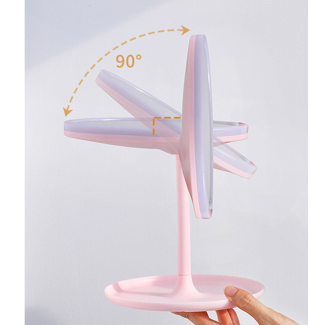 20cm Pink Rechargeable LED Light Makeup Mirror