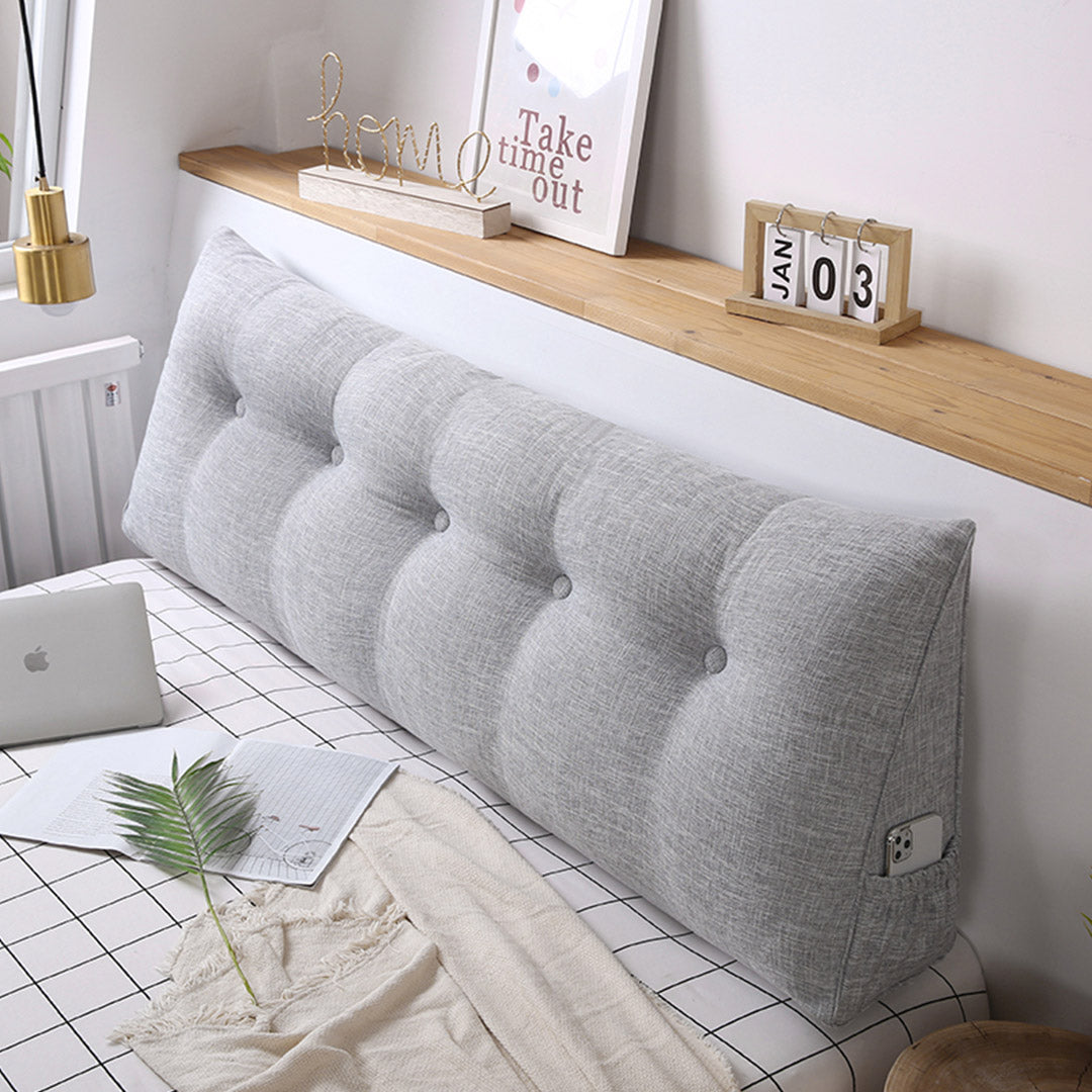 SOGA 180cm Silver Wedge Bed Cushion
