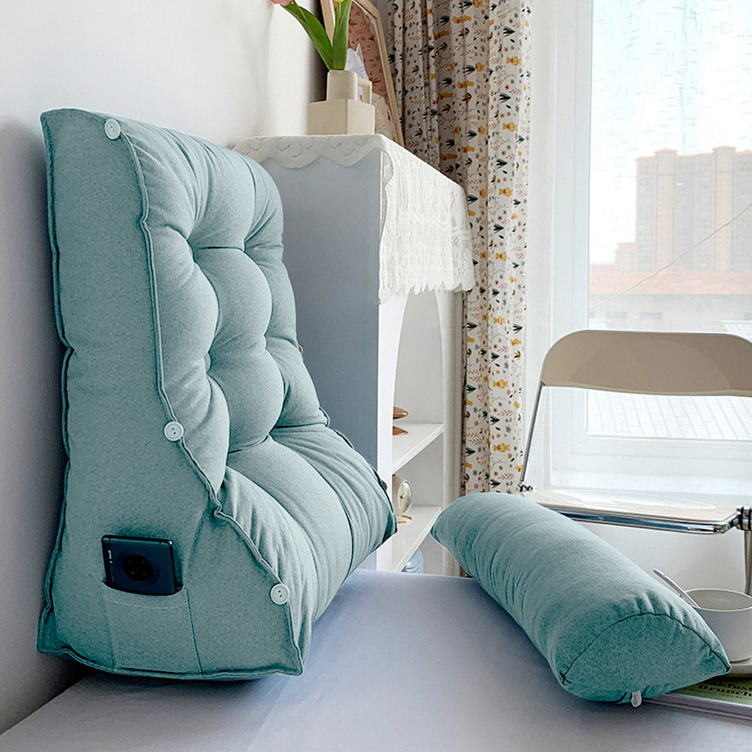 45cm Green Wedge Lumbar Pillow