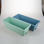 49.5cm Blue Rectangular Vegetable Herb Flower Planter Box Set of 2