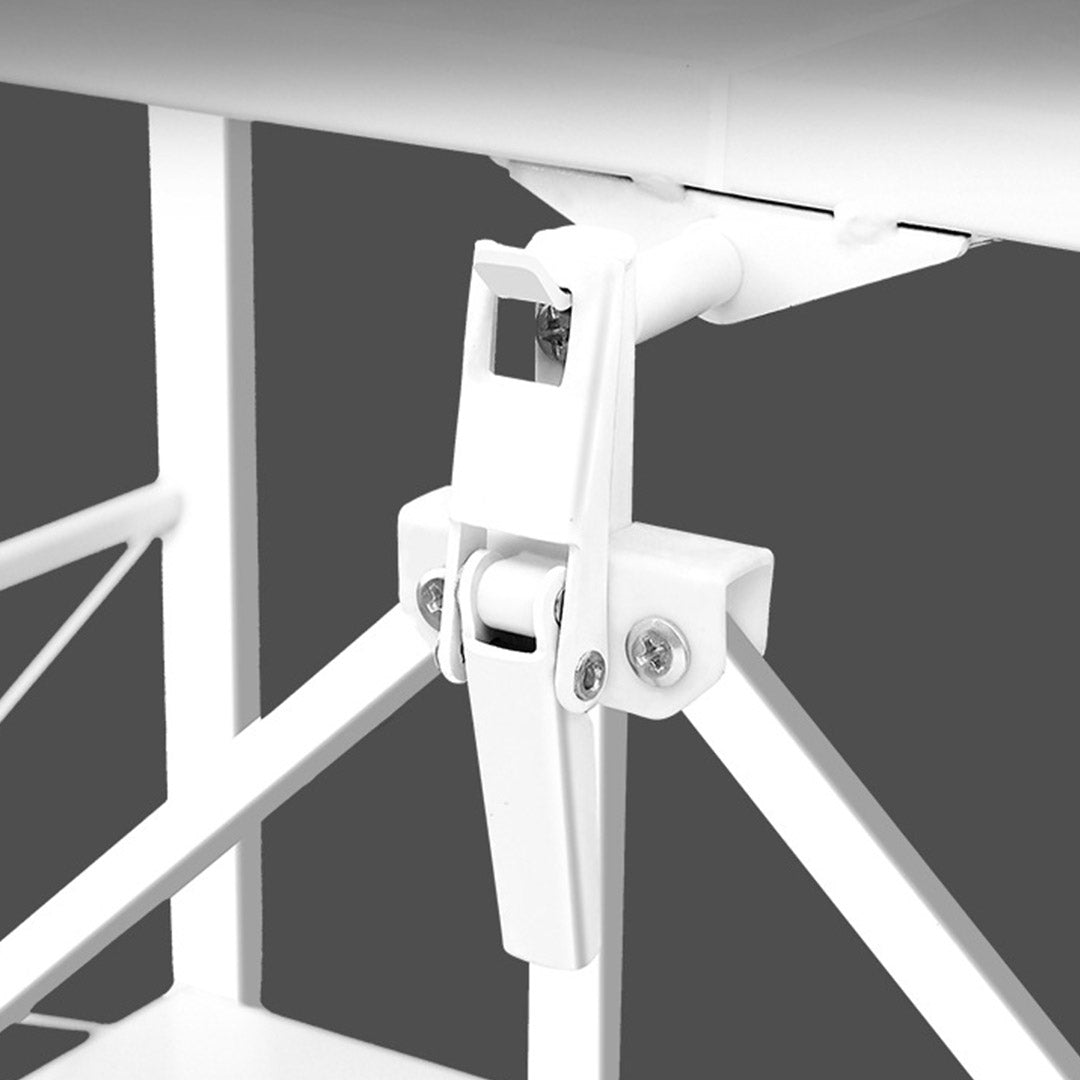 4 Tier White Foldable Display Stand with Wheels
