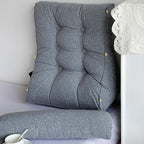 60cm Silver Wedge Lumbar Pillow