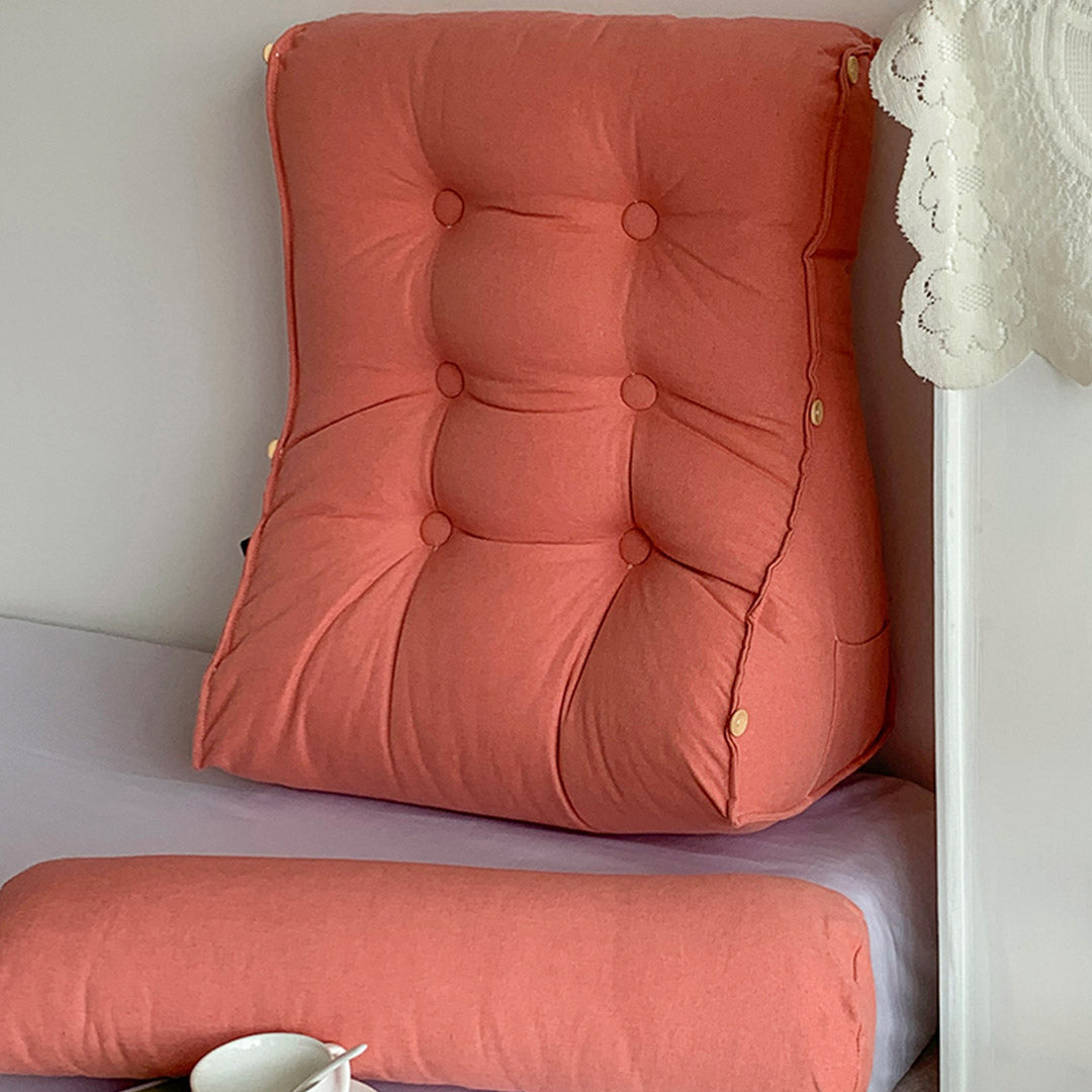 60cm Peach Wedge Lumbar Pillow