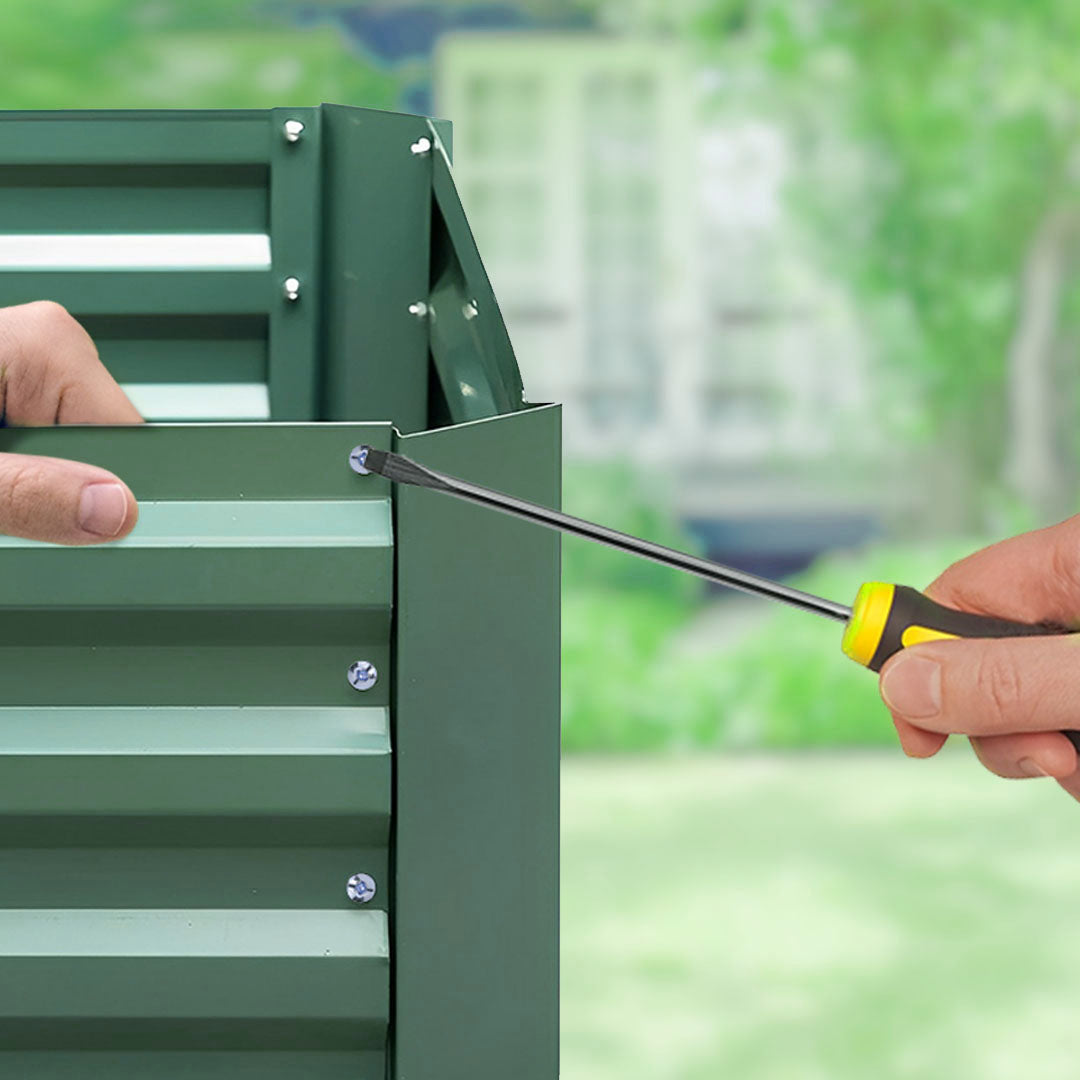 90cm Rectangle Galvanized Raised Garden Bed Green