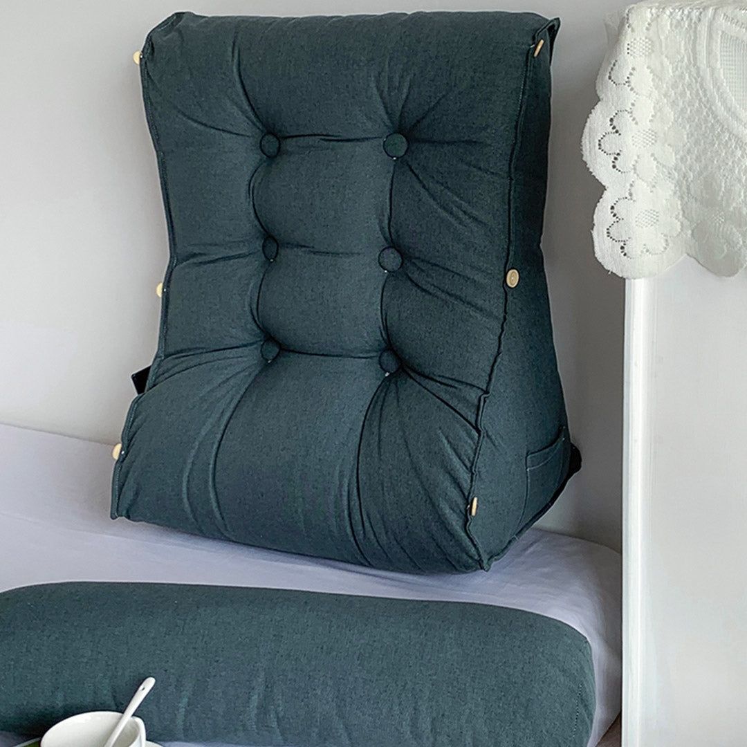 45cm Grey Wedge Lumbar Pillow
