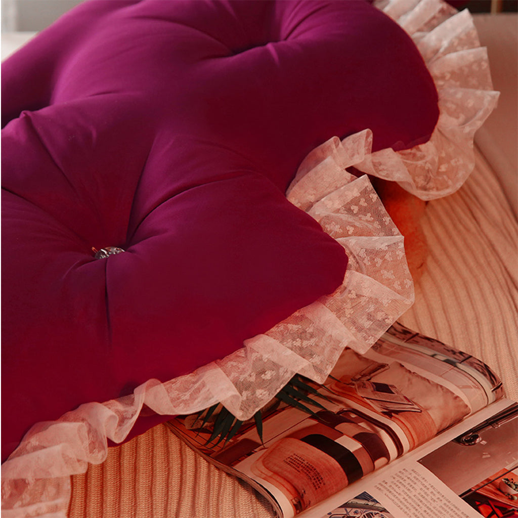 150cm Burgundy Princess Headboard Pillow