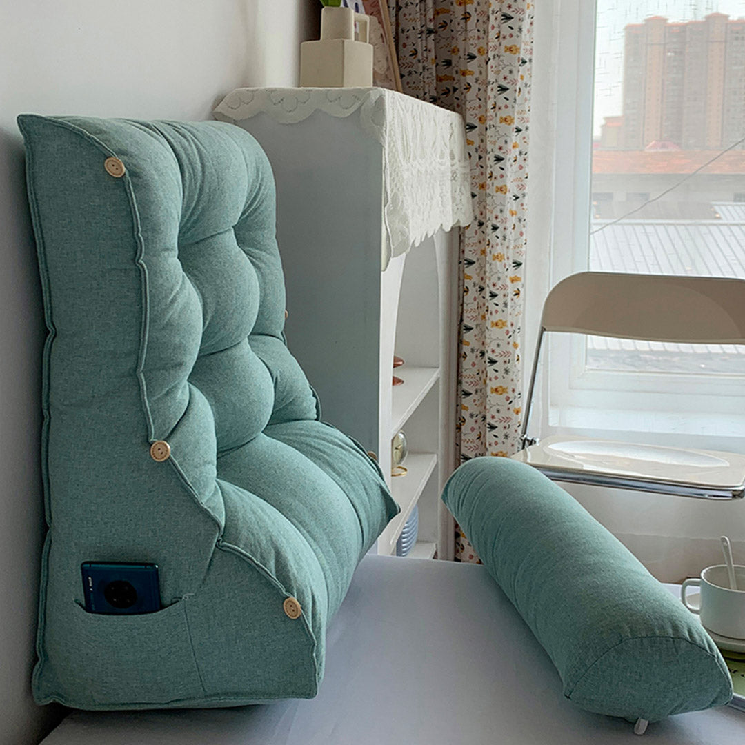 60cm Green Wedge Lumbar Pillow