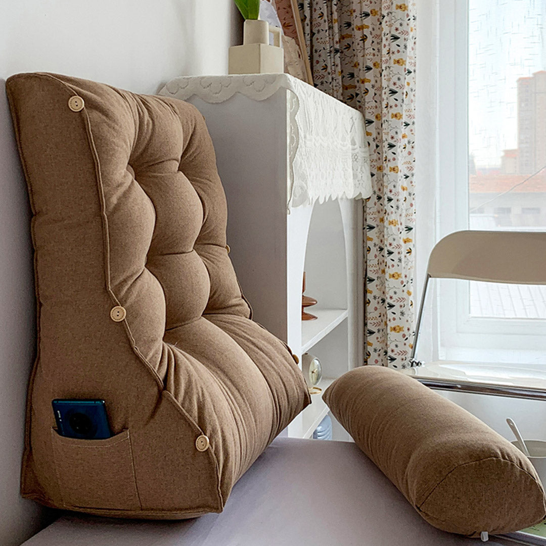 45cm Khaki Wedge Lumbar Pillow