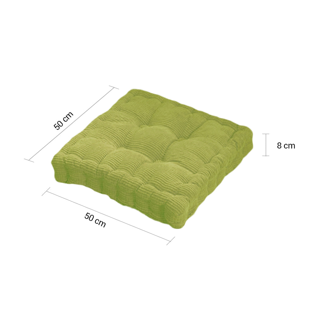 Green Plush Square Cushion