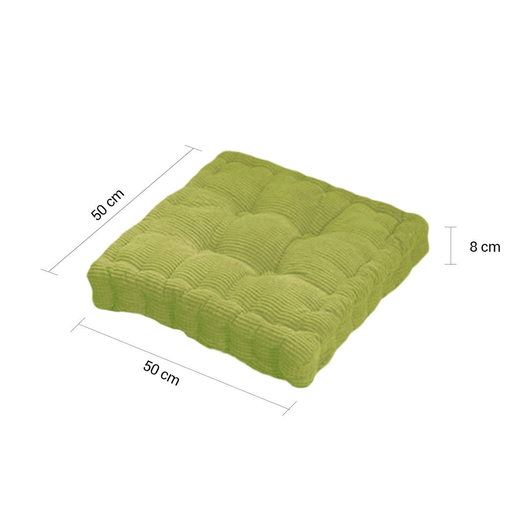 Green Plush Square Cushion