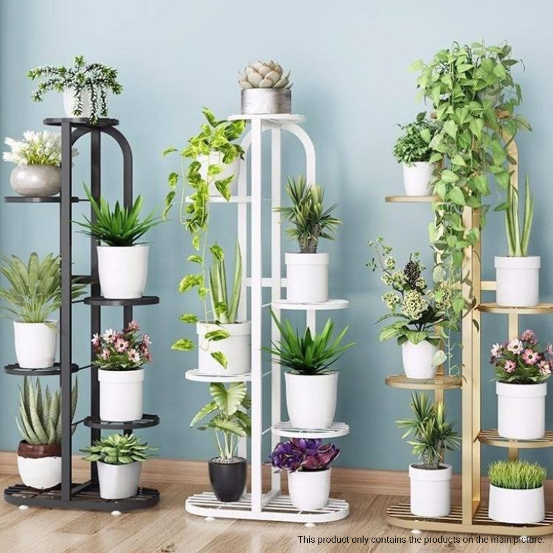 6 Tier Black Metal Plant Rack
