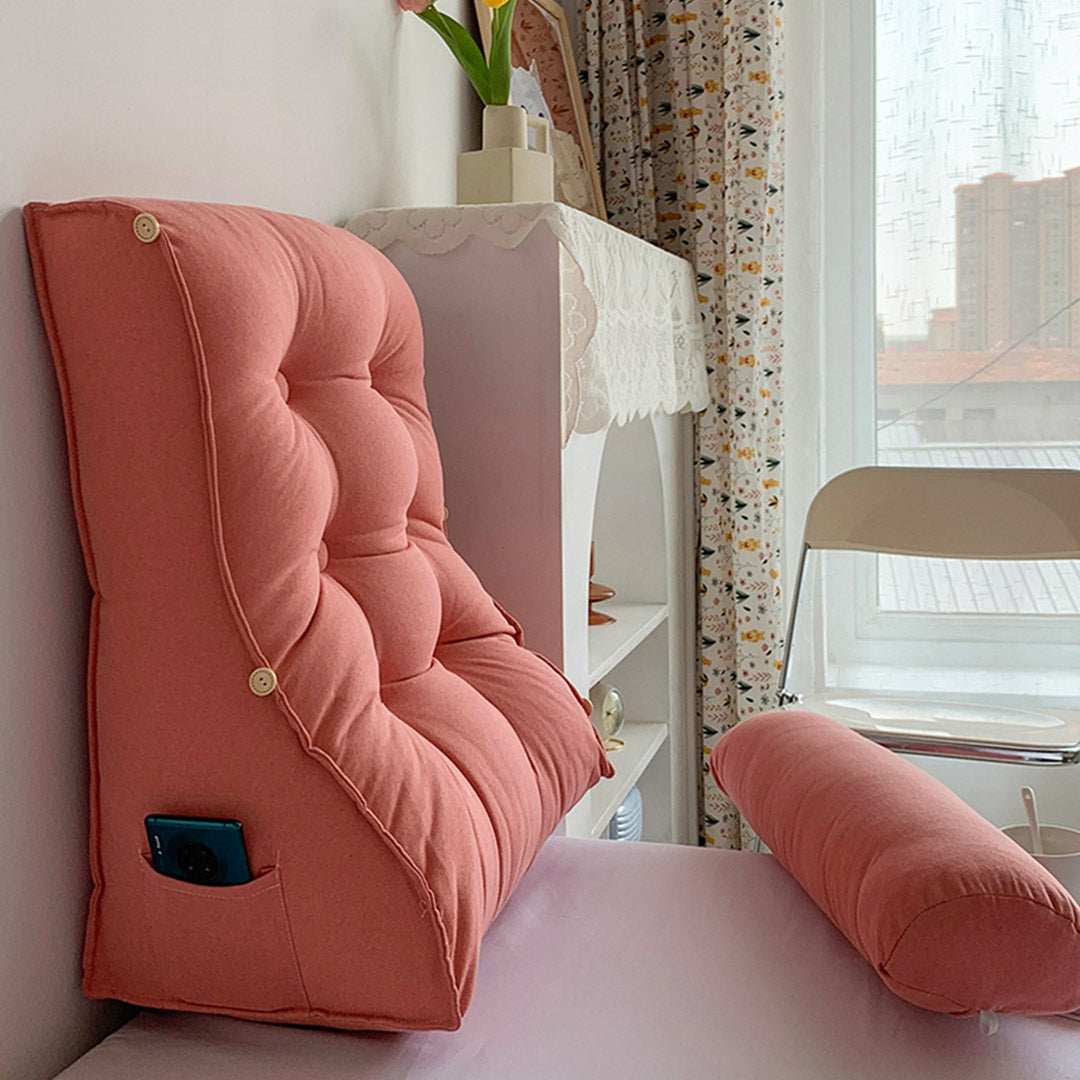 45cm Peach Wedge Lumbar Pillow