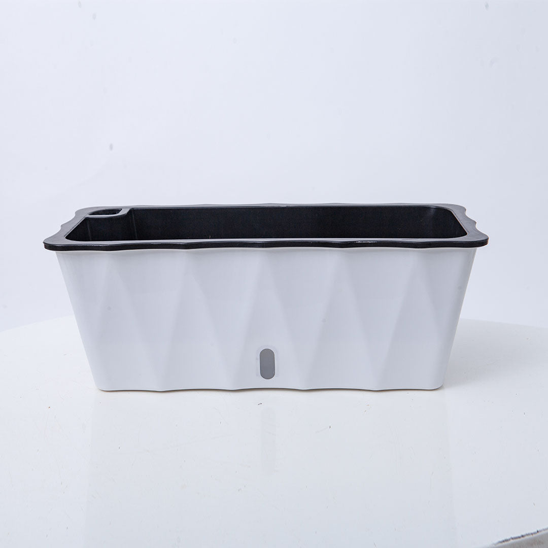 White Rectangular Flowerpot Vegetable Herb Planters Box Large