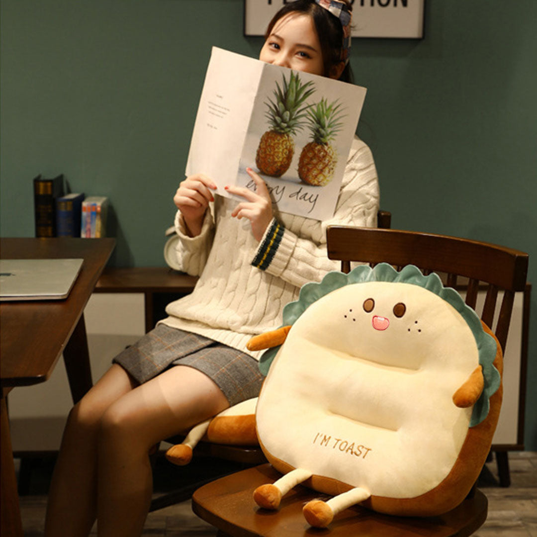 Cute Face Toast Bread Cushion