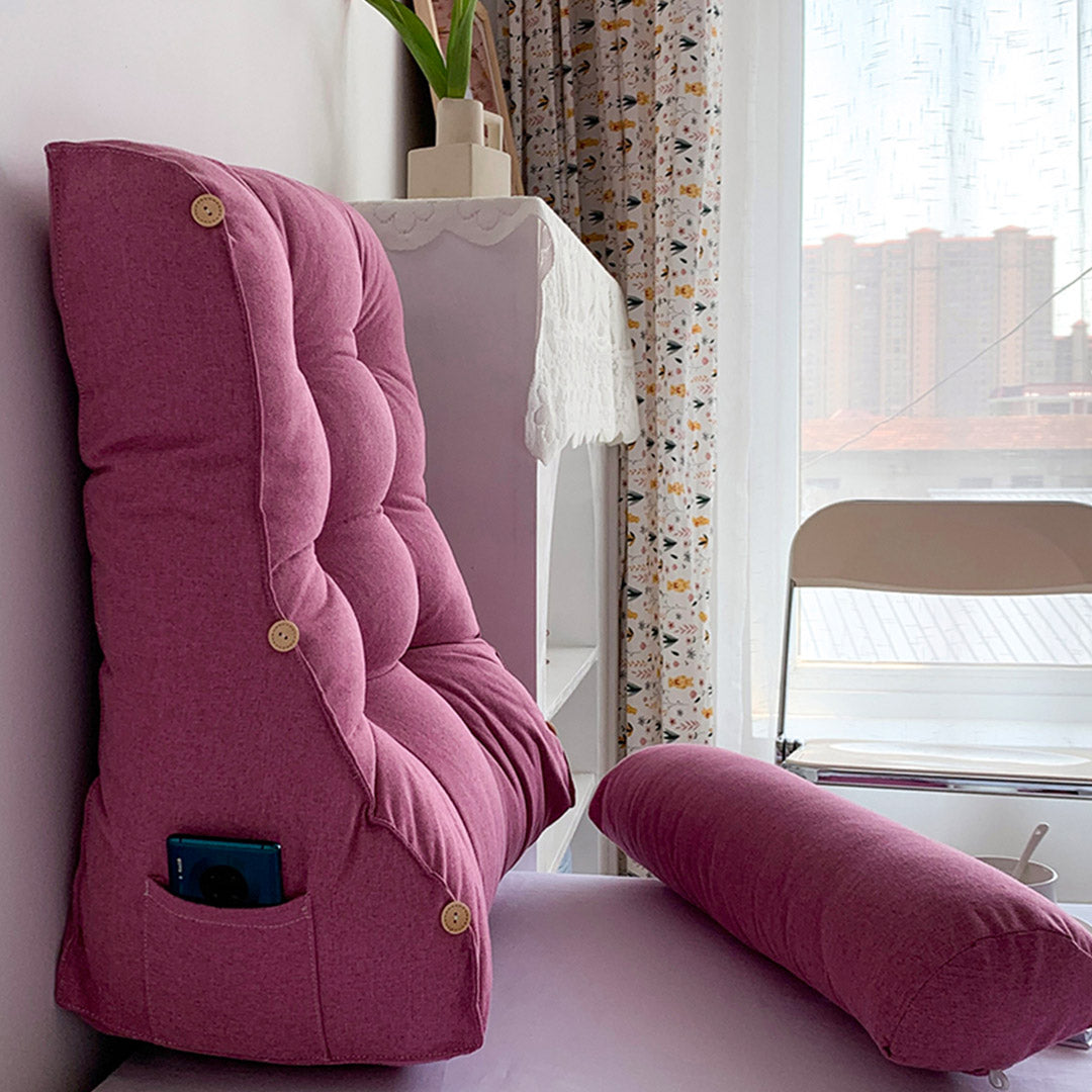 45cm Magenta Wedge Lumbar Pillow