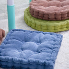 Blue Plush Square Cushion