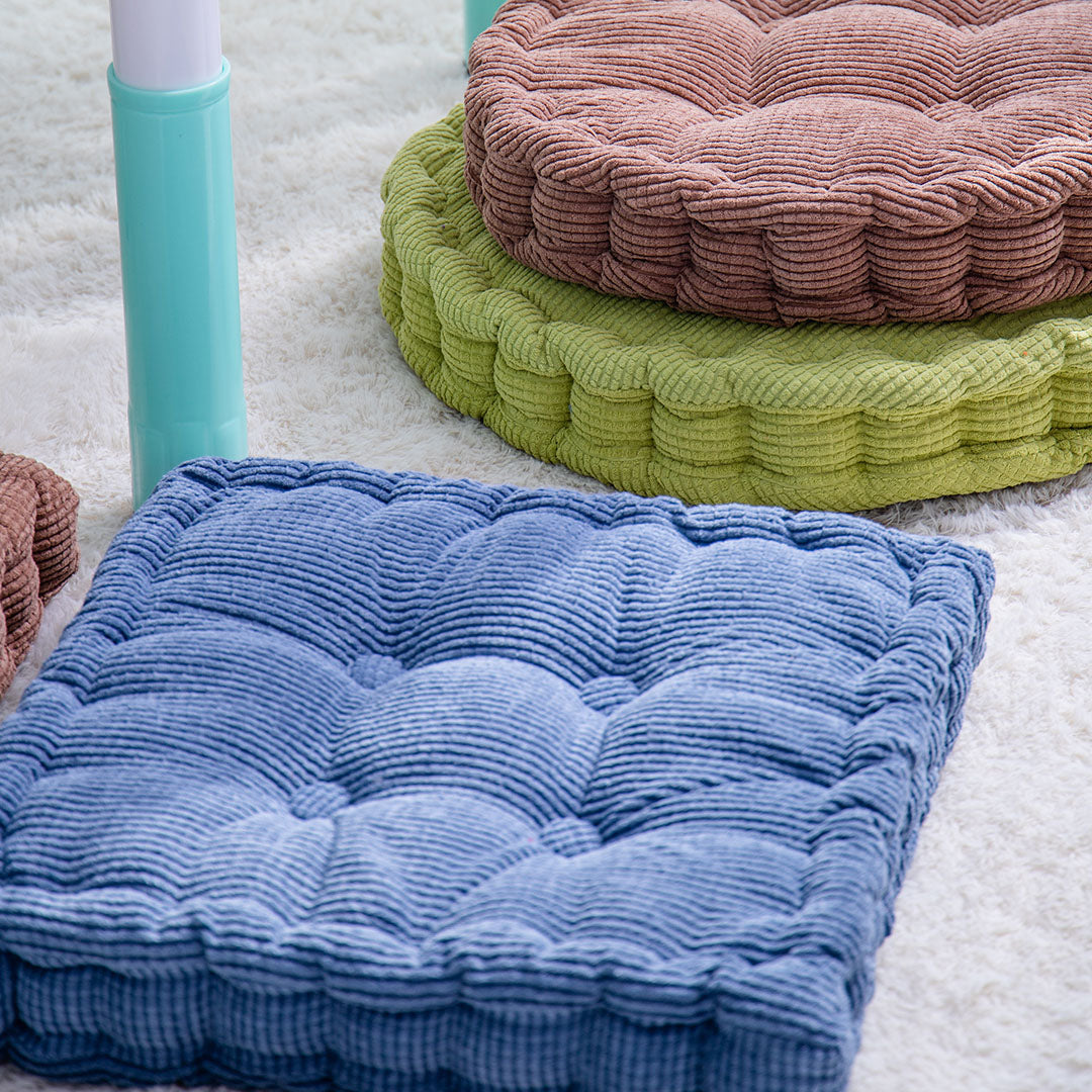 Blue Plush Square Cushion