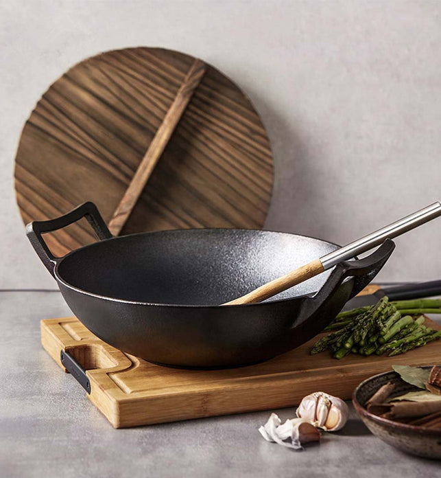 Tramontina Wok 36cm (6l) Pre-seasoned Cast Iron