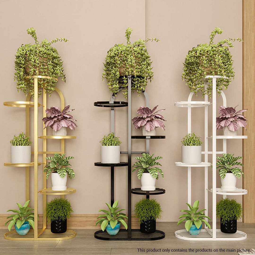 6 Tier White Metal Plant Rack