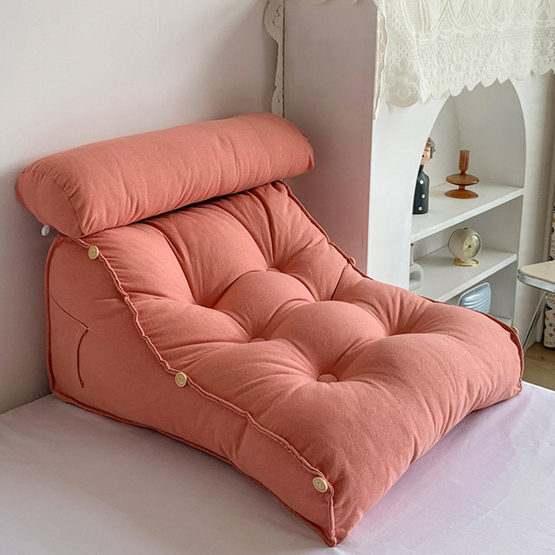 45cm Peach Wedge Lumbar Pillow
