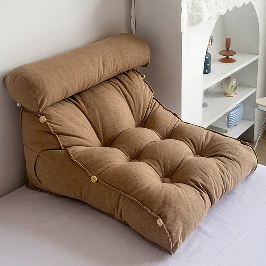 60cm Khaki Wedge Lumbar Pillow