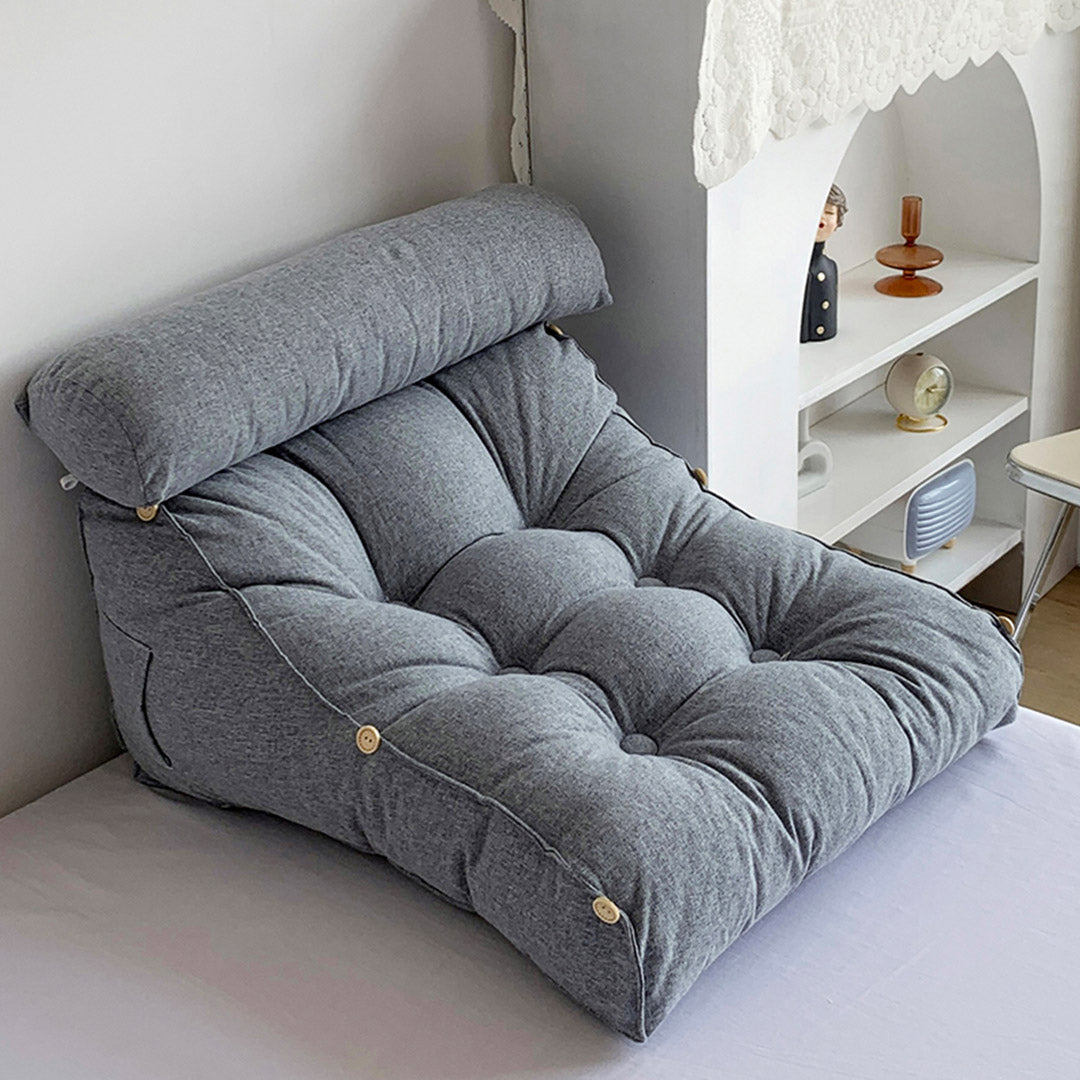 45cm Silver Wedge Lumbar Pillow