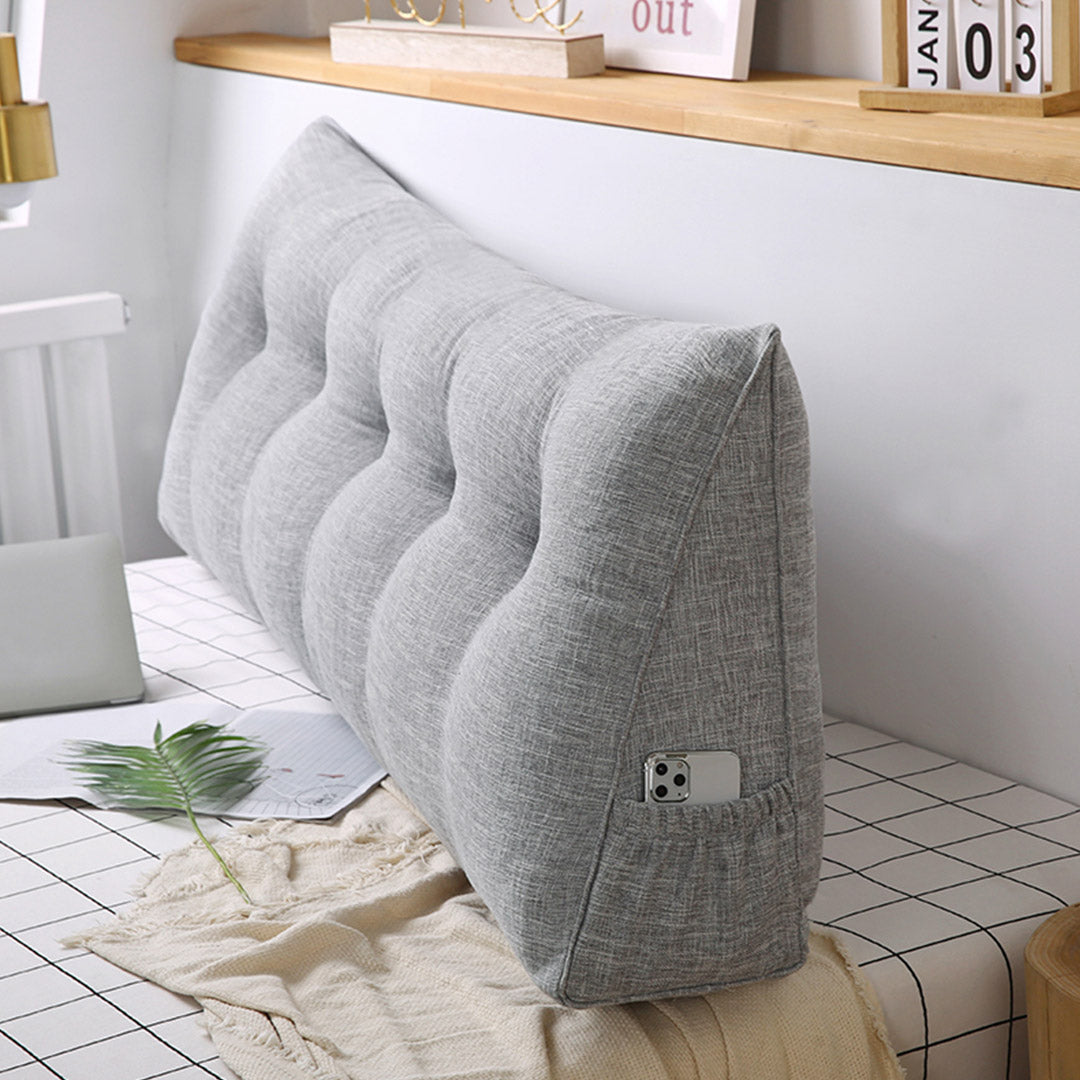 SOGA 150cm Silver Wedge Bed Cushion