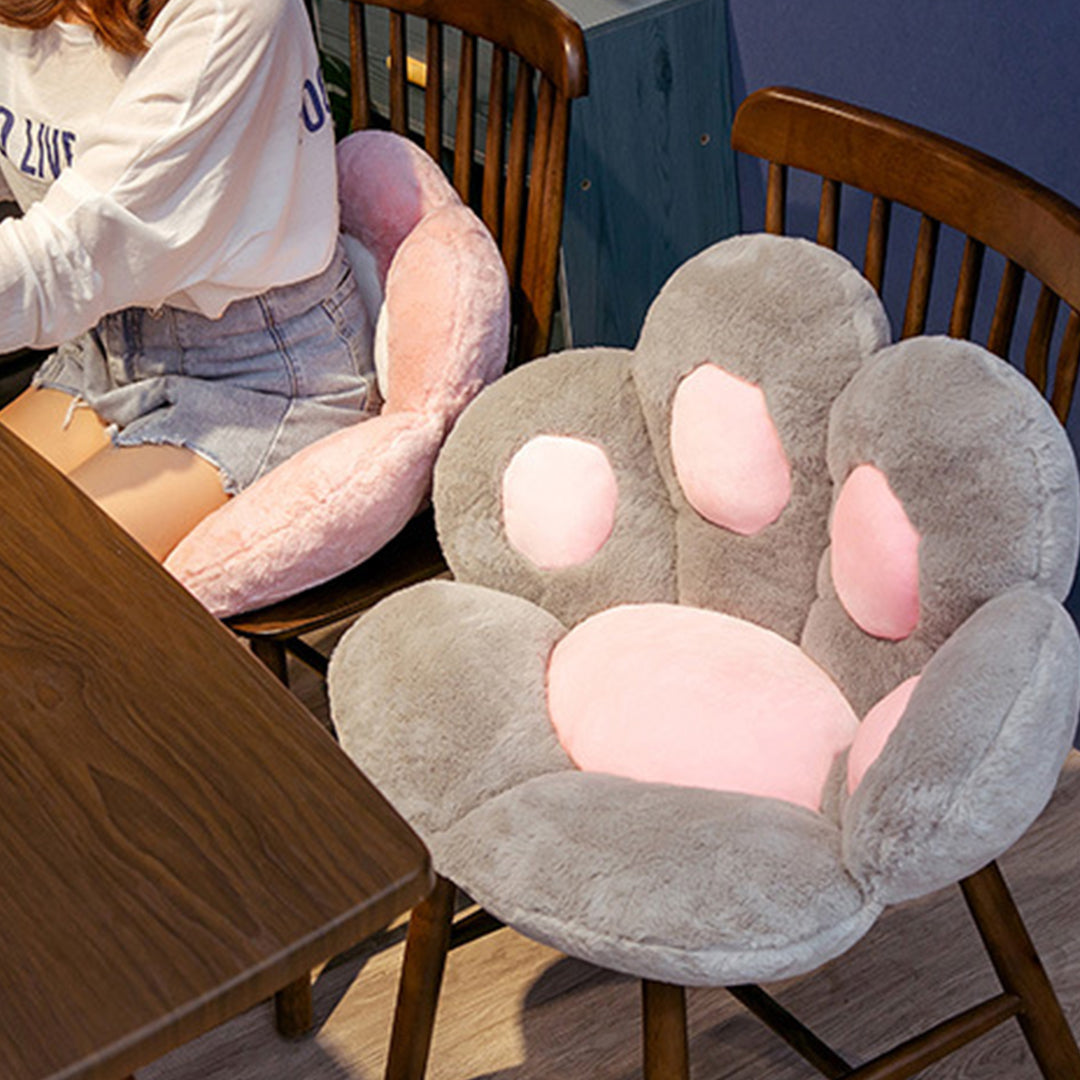 80cm Grey Paw Shape Cushion