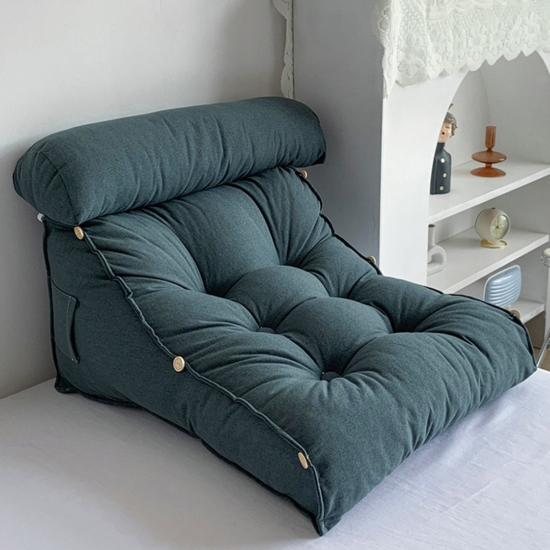 60cm Grey Wedge Lumbar Pillow