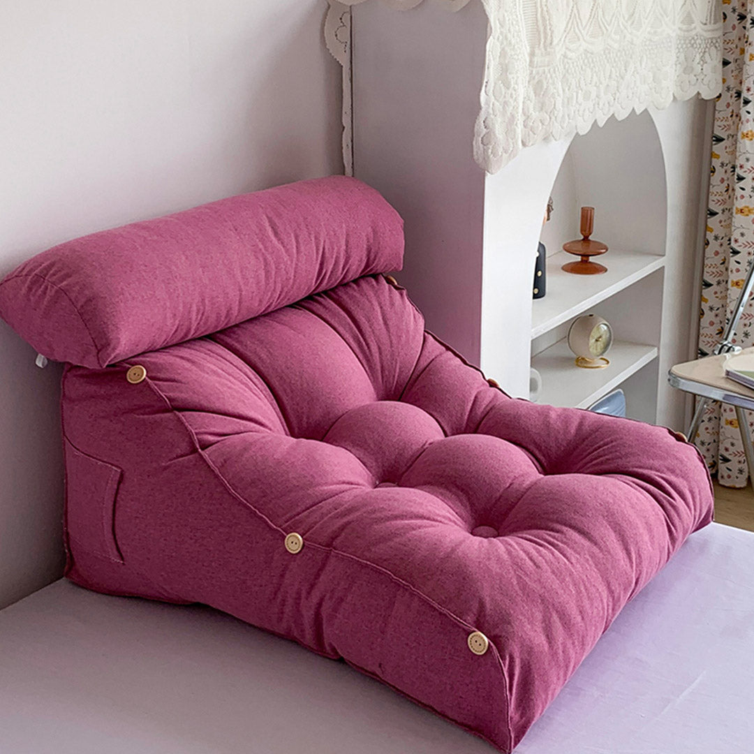60cm Magenta Wedge Lumbar Pillow