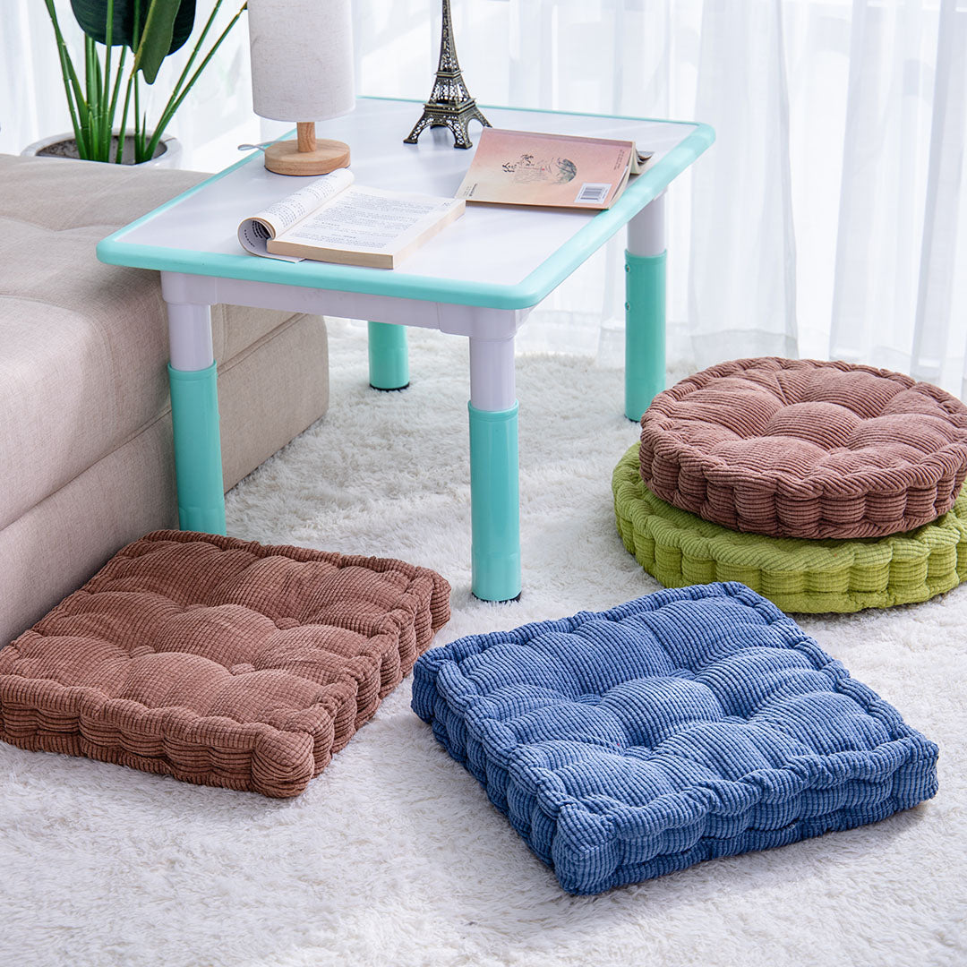 Blue Plush Square Cushion