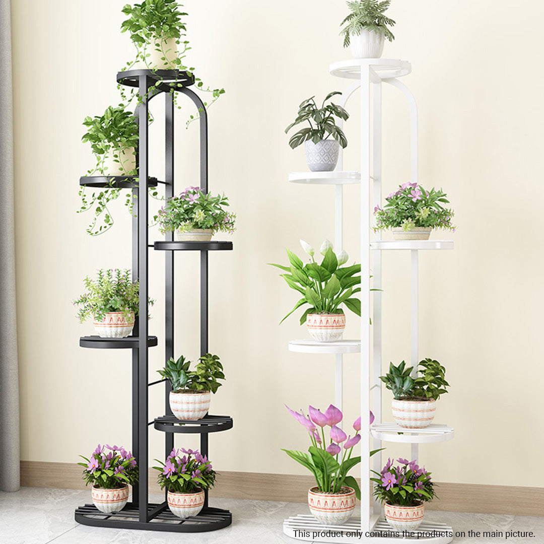 6 Tier White Metal Plant Rack