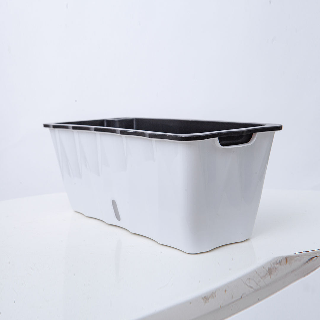 White Rectangular Flowerpot Vegetable Herb Planters Box Large