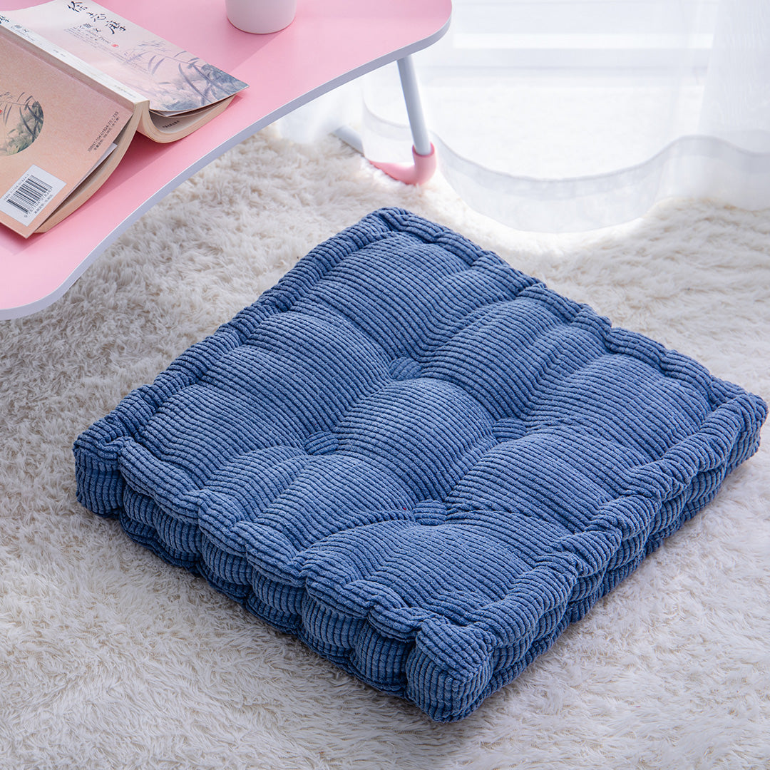Blue Plush Square Cushion