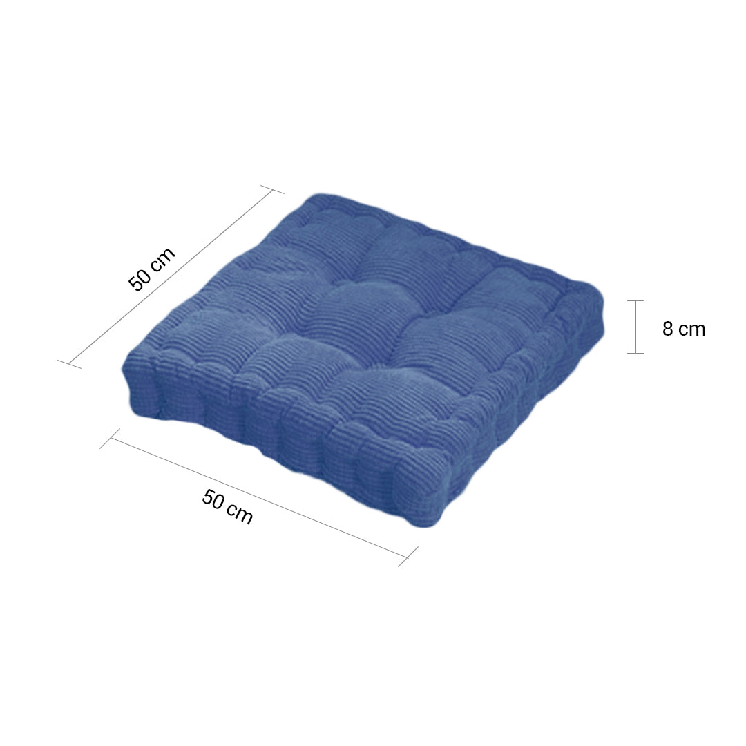 Blue Plush Square Cushion